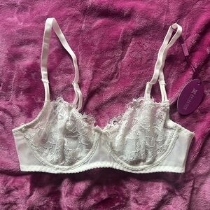 White Lace Underwire Bra by K. K. Intimates